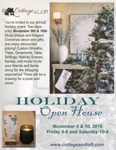 Annual Holiday Open House 2018 @ Cottage & Loft