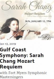Gulf Coast Symphony: Sarah Chang Mozart Requiem @ Barbara B. Mann