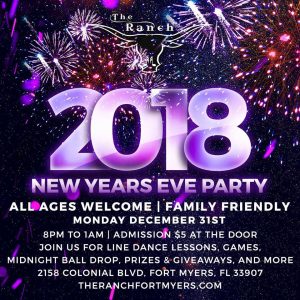 New Years Eve 2018 at The Ranch @ The Ranch Concert Hall & Saloon