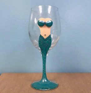 Mermaid Wine Glass Painting $20 @ Karma & Coconuts