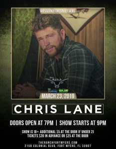 Chris Lane @ The Ranch Concert Hall & Saloon