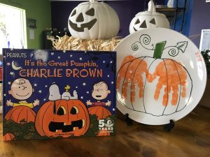 It's a great Pumpkin Charlie Brown - Hand Print Plate AM @ The Bent Brush