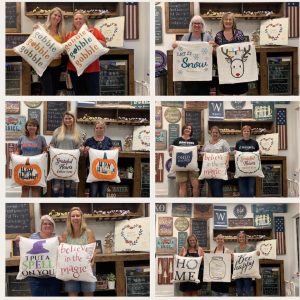 Tote Bag & Pillow Workshop @ Board & Brush Ft. Myers, FL