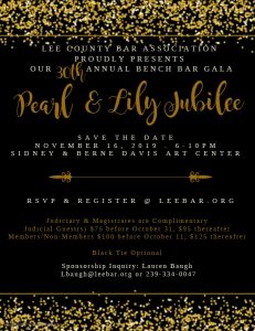 30th Annual Bench Bar Gala "Pearl and Lily Jubilee" @ The Sidney & Berne Davis Art Center